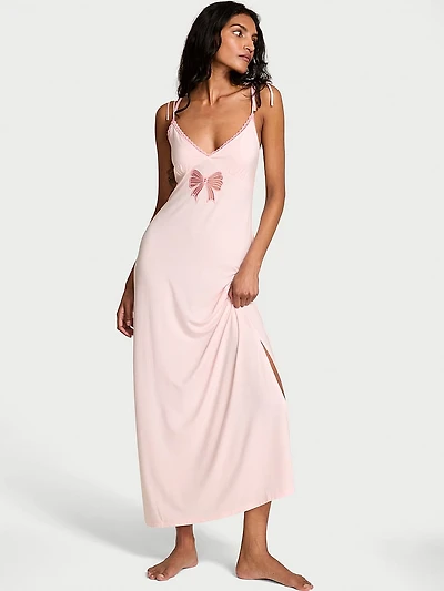 SoSoft™ Modal Bow Maxi Slip Dress