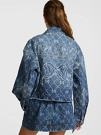 PINK x LoveShackFancy Cropped Denim Jacket