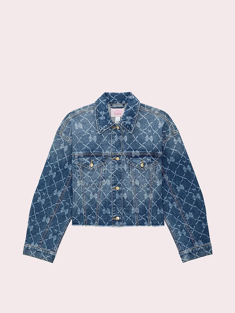 PINK x LoveShackFancy Cropped Denim Jacket