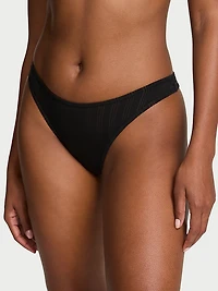 Stretch Cotton High-Leg Scoop Thong Panty