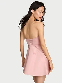 Twinkle Satin Heart Strapless Corset Mini Dress