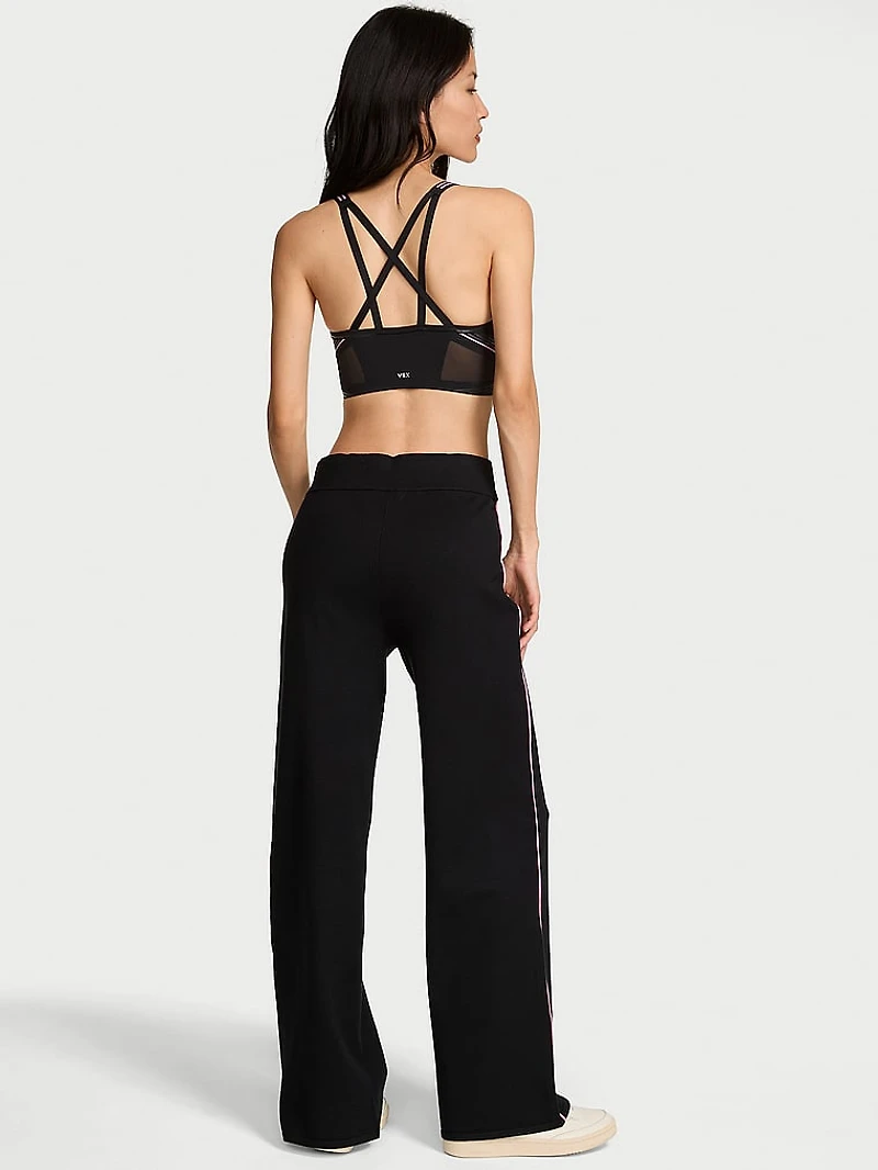 Tipped Knit Wide-Leg Sweater Pant