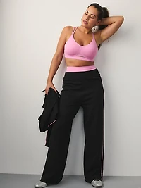 Tipped Knit Wide-Leg Sweater Pant