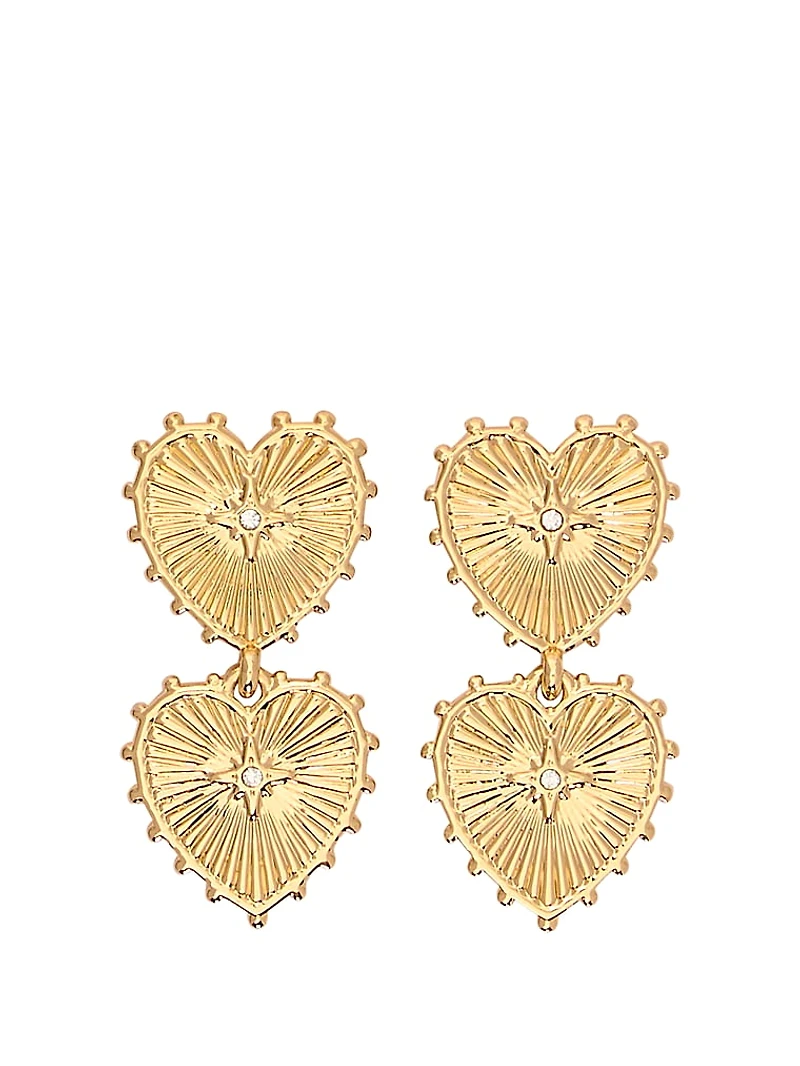 Double Heart Dangle Earrings