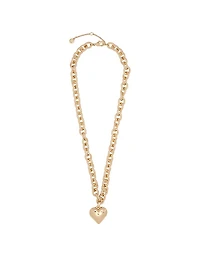 Puffed Heart Pendant Necklace