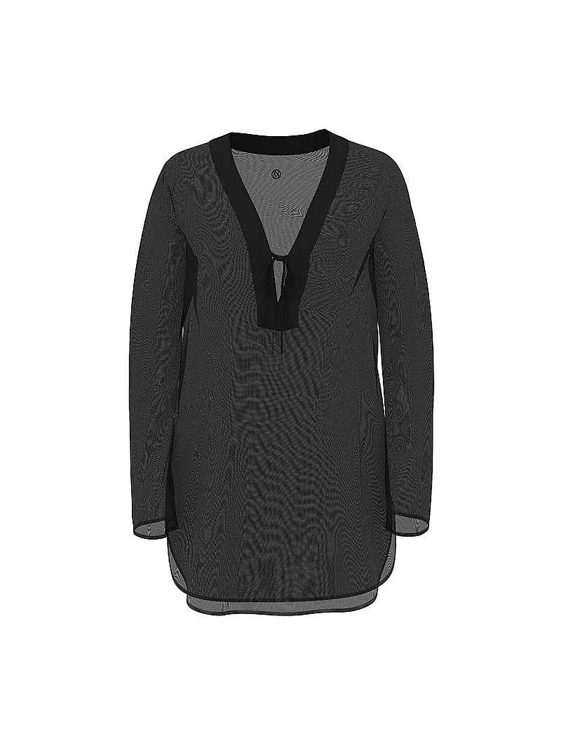 Beachwear Sheer Crinkle Tunic Dress