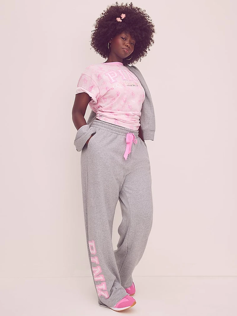 PINK x LoveShackFancy Wide-Leg Sweatpants
