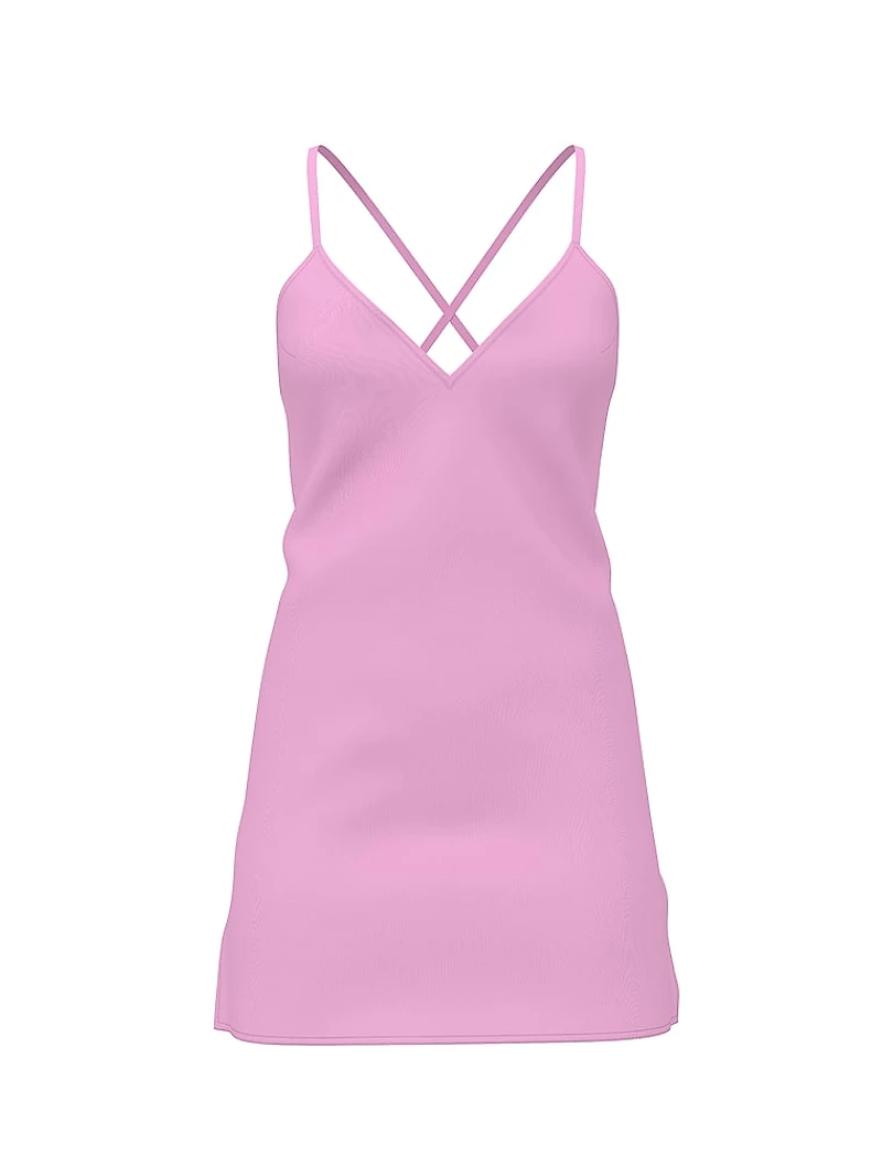 Satin Open-Back Slip Dress