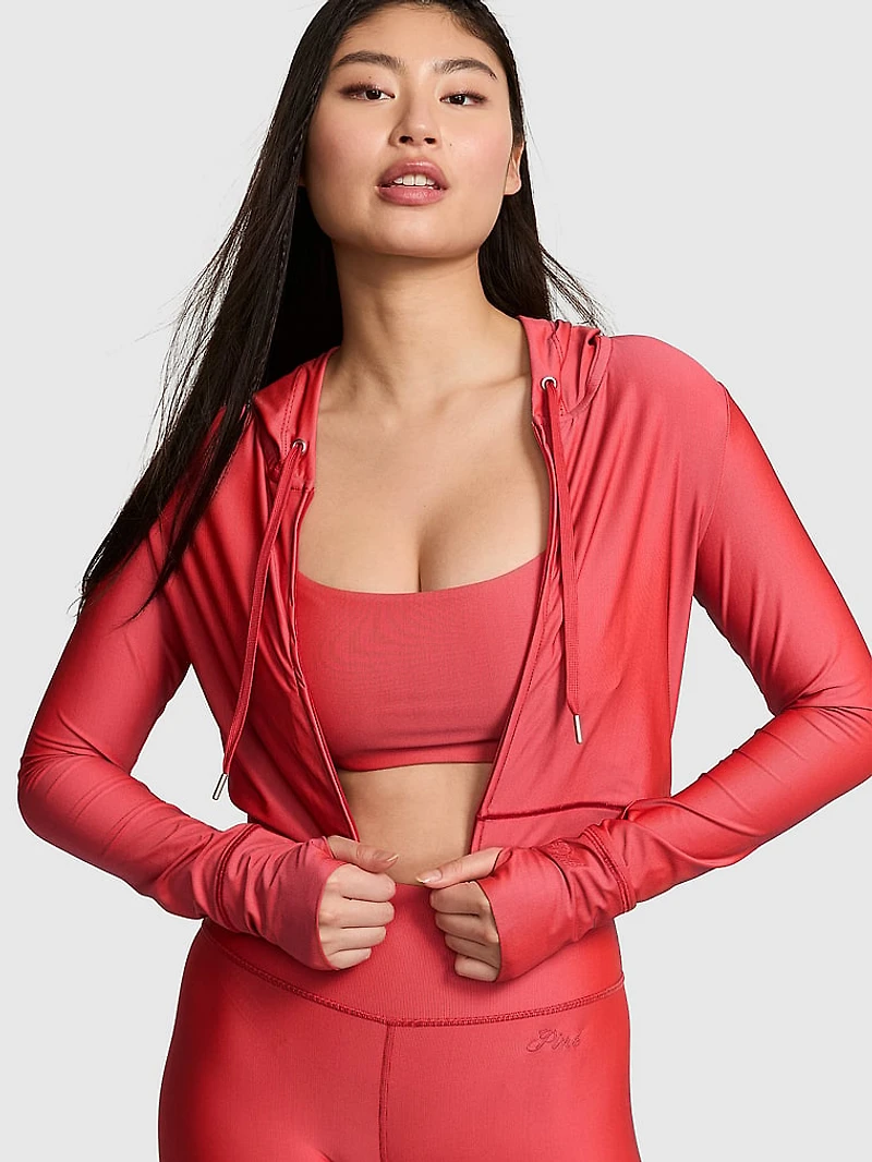 Iridescent Shrunken Full-Zip Hoodie