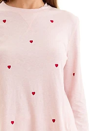 Jada Hearts Cotton Boxy Tee and Straight-Leg Pant