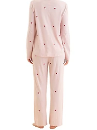 Jada Hearts Cotton Boxy Tee and Straight-Leg Pant