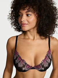 Tease Unlined Bow Embroidery Demi Bra