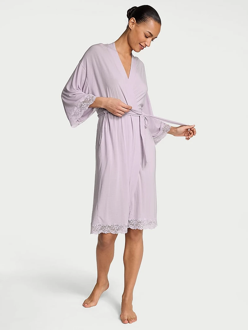SoSoft™ Modal Lace-Trim Robe