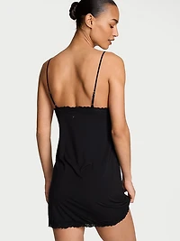 SoSoft™ Modal Lace-Trim Tie-Front Slip Dress