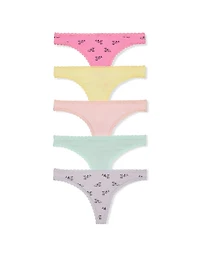 7-Pack Days of the Week Lace-Trim Thong Panties