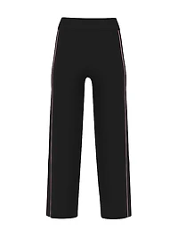 Tipped Knit Wide-Leg Sweater Pant