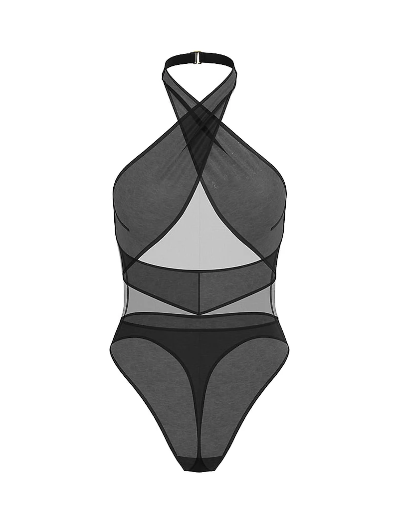 Sheer Reveal Halter Bodysuit