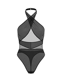 Sheer Reveal Halter Bodysuit