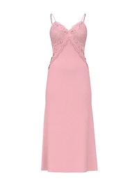 Twinkle Satin & Lace Long Slip Dress