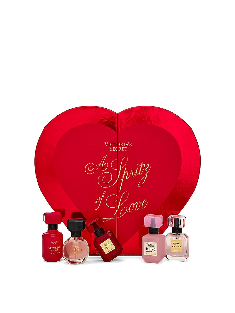 5-Piece Fragrance Discovery Gift Set including Tease Sugar Fleur and Heart-Shaped Box 