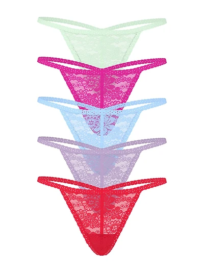 5-Pack Wink Lace V-String Panties
