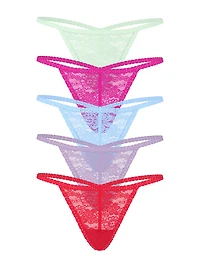 5-Pack Wink Lace V-String Panties