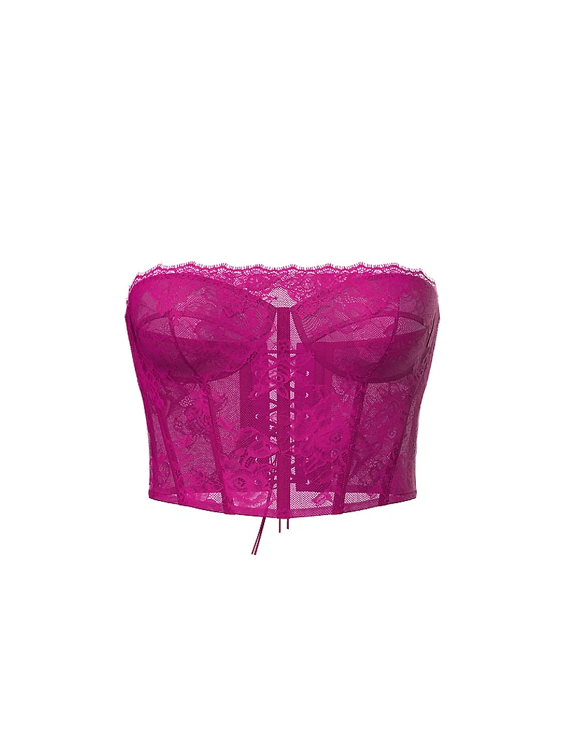 Rose Lace Strapless Corset Top