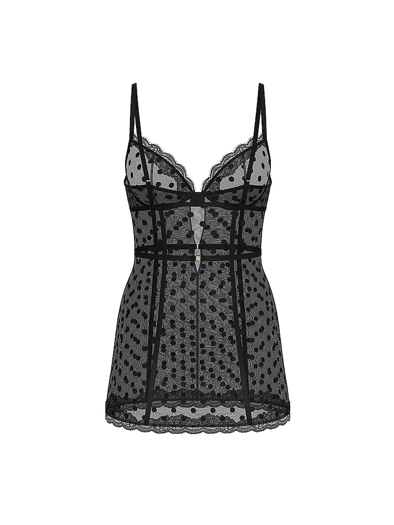 Tease Sheer Dot Cupped Mini Slip