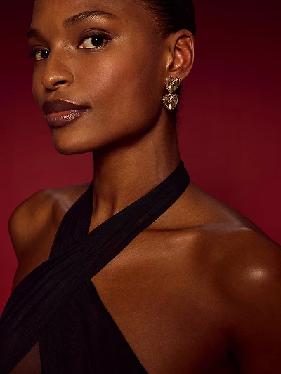 Double Heart Dangle Earrings