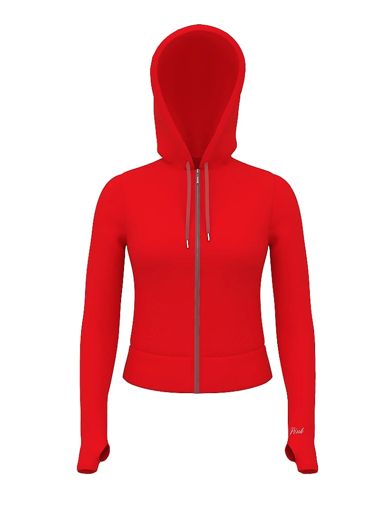 Iridescent Shrunken Full-Zip Hoodie