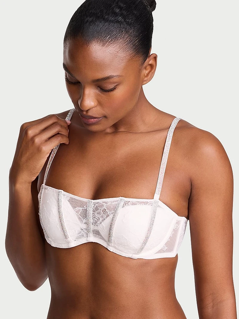 Rose Lace Gradient Shine Bandeau Bra