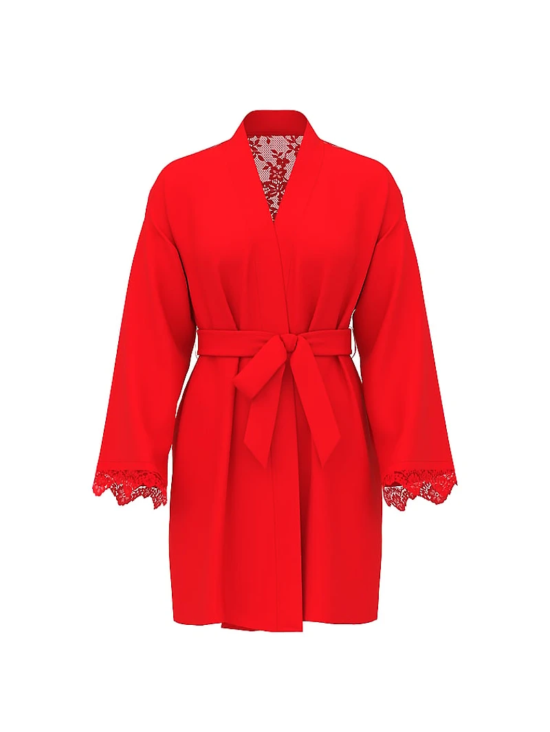 Chiffon & Lace Short Robe