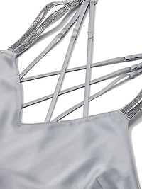 Gradient Shine Strap Satin Slip Dress