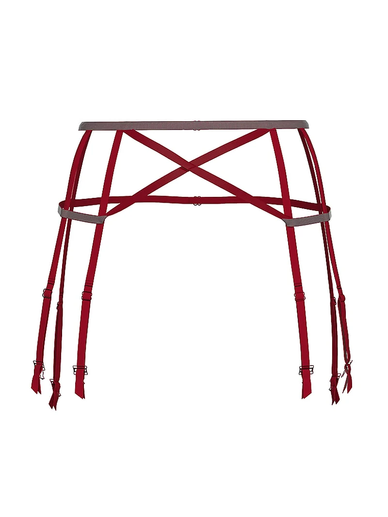 Scarlet Shine Strappy Garter Belt