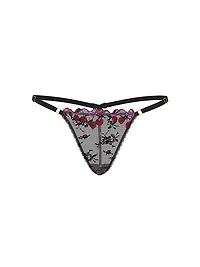 Cherry Pop Embroidery Adjustable V-String Panty