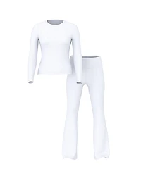 Heart Pointelle Long-Sleeve Top & Pants Set