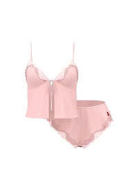 Tease Satin & Chiffon Flyaway Cami Set