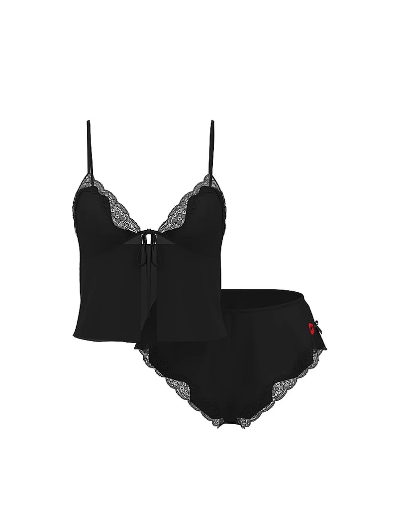 Tease Satin & Chiffon Flyaway Cami Set