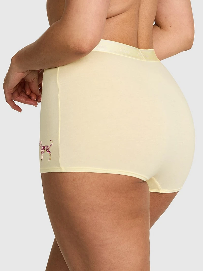 Logo Cotton High-Waist Boyshort Panty