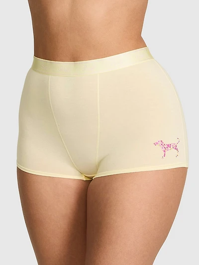 Logo Cotton High-Waist Boyshort Panty