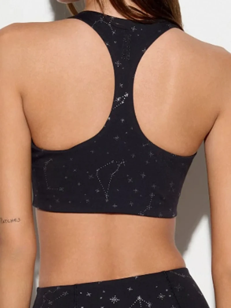 Black Zodiac Print Frankie Bra