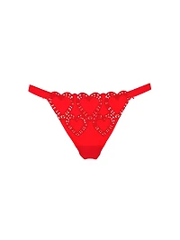 Heartbeat Embroidery Thong Panty