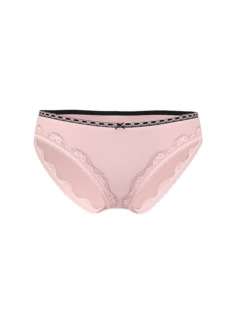 Cotton Lace-Trim Sparkle Bikini Panty