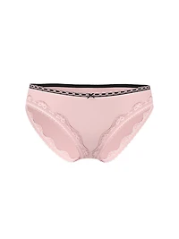 Cotton Lace-Trim Sparkle Bikini Panty