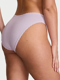 Cotton Pointelle Lace-Waist Bikini
