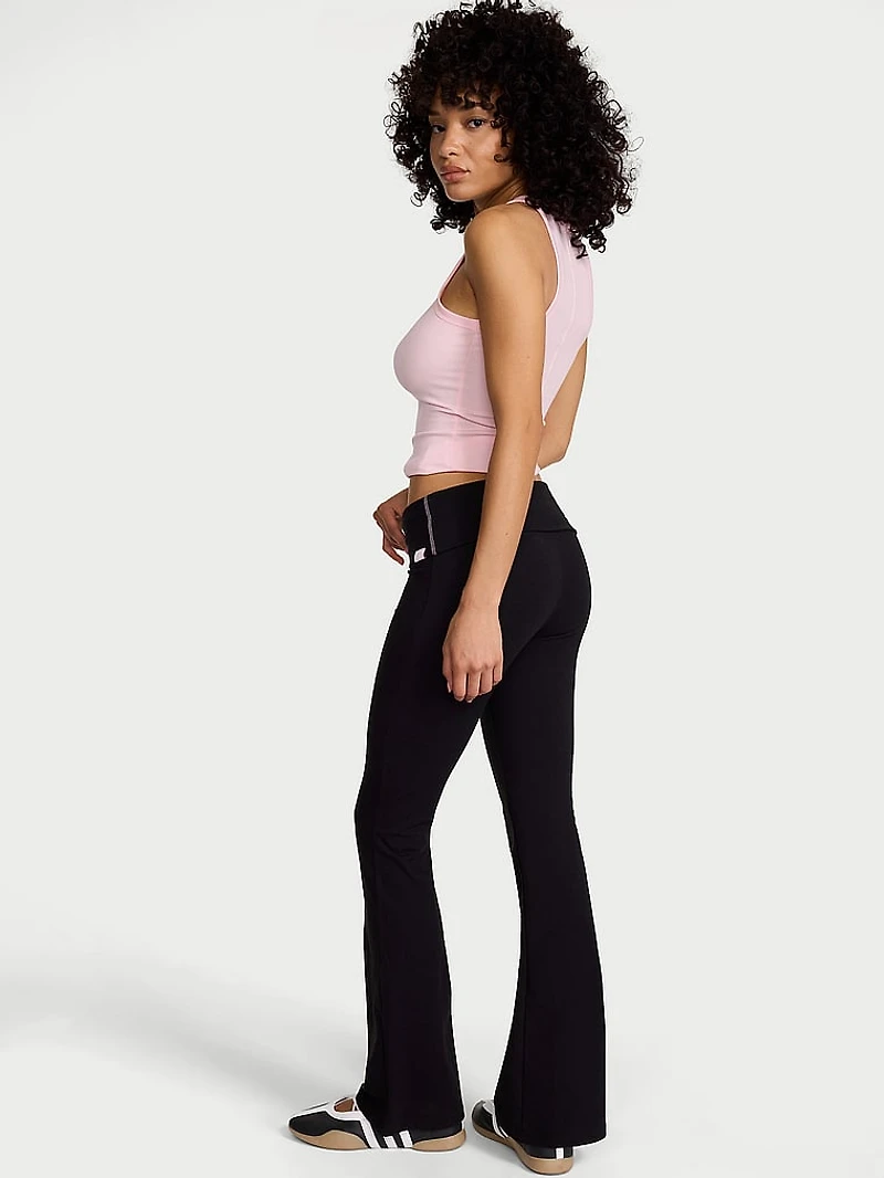 Cotton Foldover Flare Legging