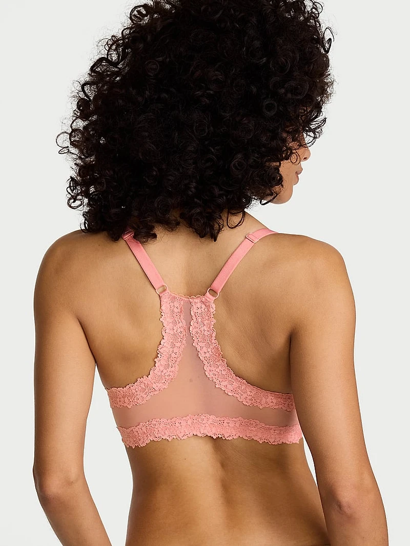 Lightly Lined Lace-Trim Full-Coverage Bra