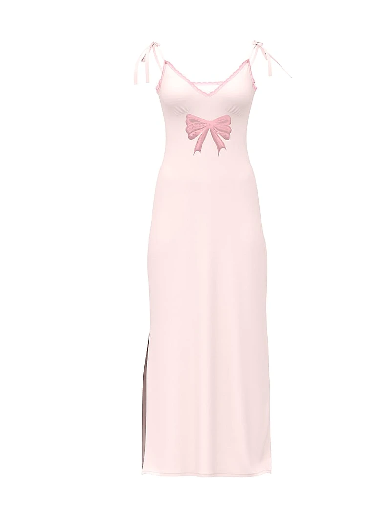 SoSoft™ Modal Bow Maxi Slip Dress
