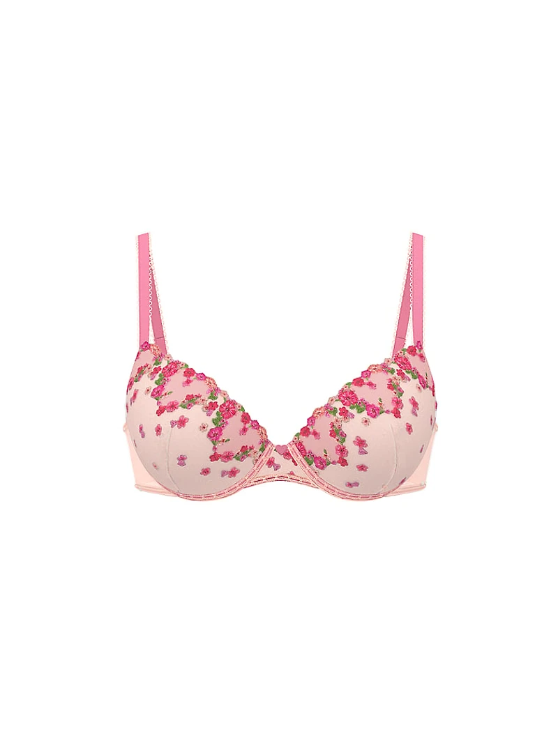 Wildflower Embroidery Push-Up Bra