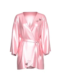 Twinkle Heart Satin Short Robe
